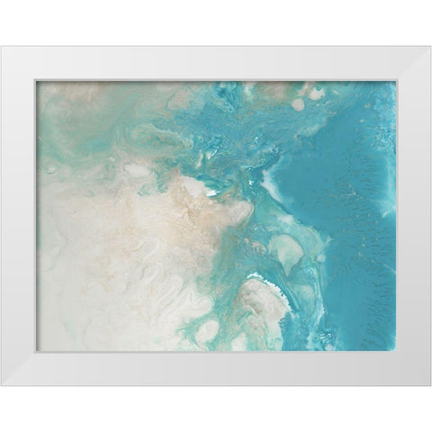 Blue Marble White Modern Wood Framed Art Print by Urban Road