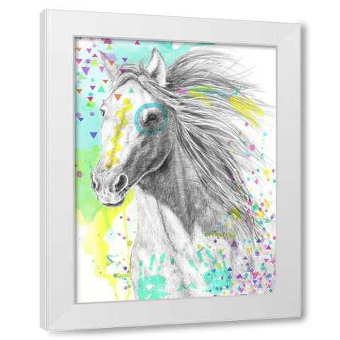 War Pony White Modern Wood Framed Art Print by Urban Road