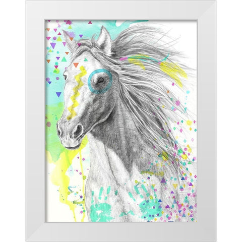 War Pony White Modern Wood Framed Art Print by Urban Road