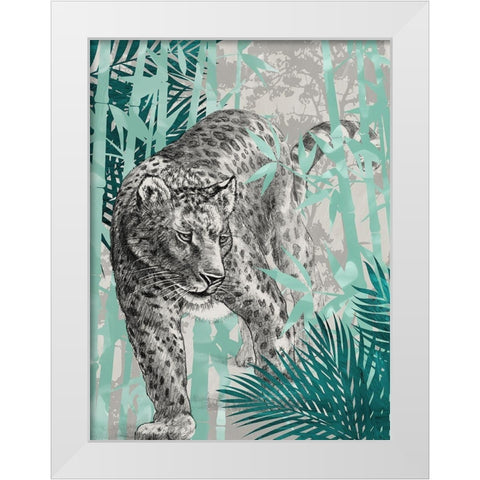 Leopard White Modern Wood Framed Art Print by Urban Road