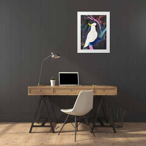 Rainbow Cockatoo White Modern Wood Framed Art Print by Urban Road