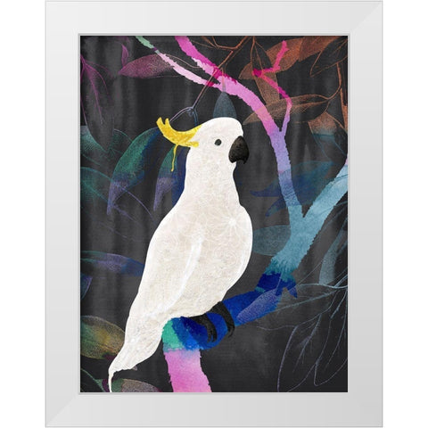 Rainbow Cockatoo White Modern Wood Framed Art Print by Urban Road