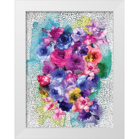 Bouquet White Modern Wood Framed Art Print by Urban Road