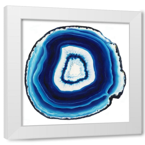 Agate Slice Blue White Modern Wood Framed Art Print by Urban Road