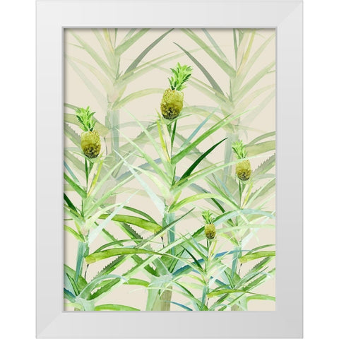 Jagged Little Ananas White Modern Wood Framed Art Print by Urban Road