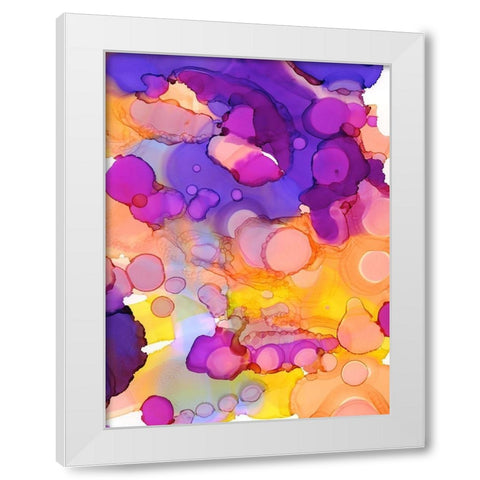 Violets and Sunflowers White Modern Wood Framed Art Print by Urban Road