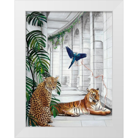 Big Cat Club Art Print White Modern Wood Framed Art Print by Urban Road