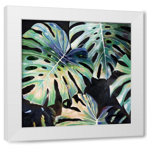 Midnight Monstera I Art Print White Modern Wood Framed Art Print by Urban Road