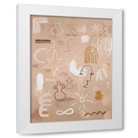 Cave Drawings White Modern Wood Framed Art Print by Urban Road