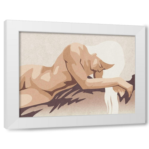 At Peace White Modern Wood Framed Art Print by Urban Road