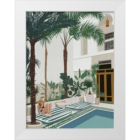 Vacationing Veronica White Modern Wood Framed Art Print by Urban Road