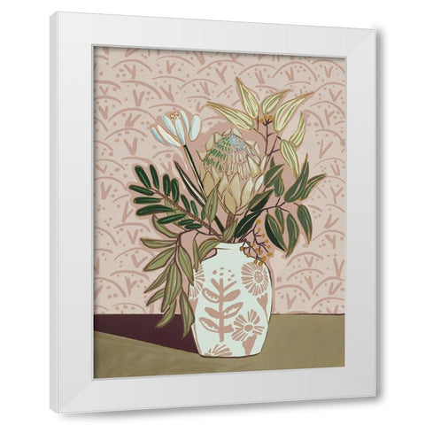 Protea Posy White Modern Wood Framed Art Print by Urban Road