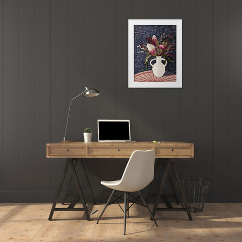 Flora Australis White Modern Wood Framed Art Print by Urban Road