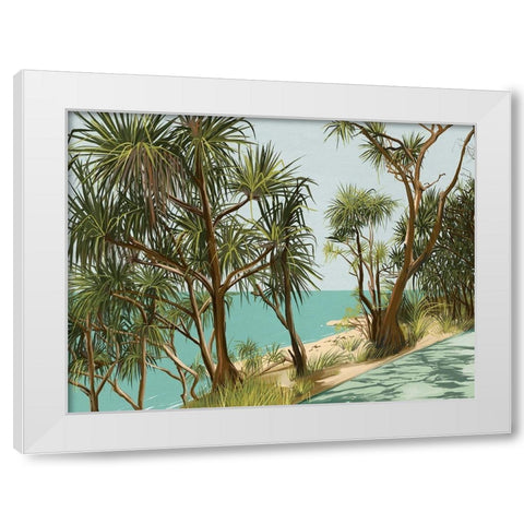 Sunshine Coast White Modern Wood Framed Art Print by Urban Road