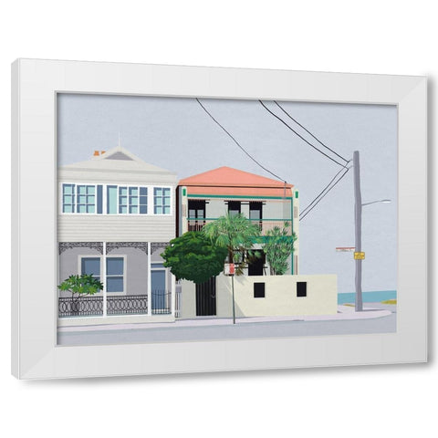 Parnell Place White Modern Wood Framed Art Print by Urban Road