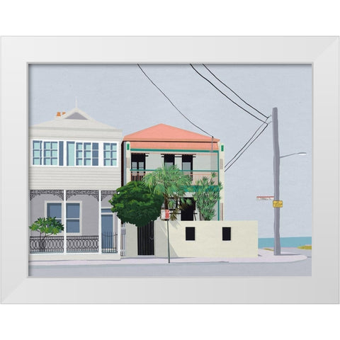 Parnell Place White Modern Wood Framed Art Print by Urban Road
