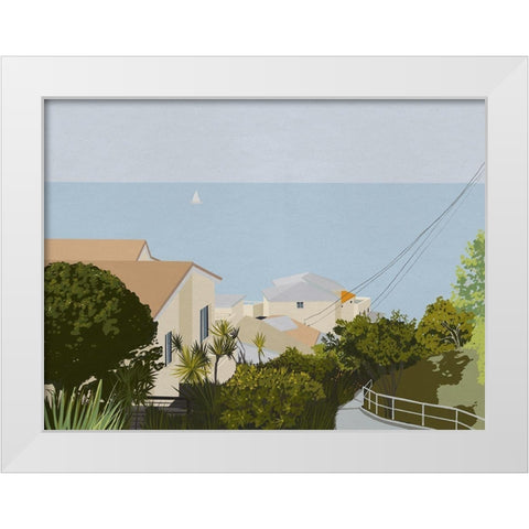 Bondi Road White Modern Wood Framed Art Print by Urban Road