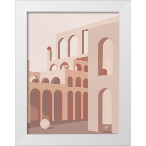 Grand Designs White Modern Wood Framed Art Print by Urban Road