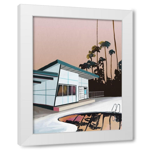 Sunset Drive White Modern Wood Framed Art Print by Urban Road