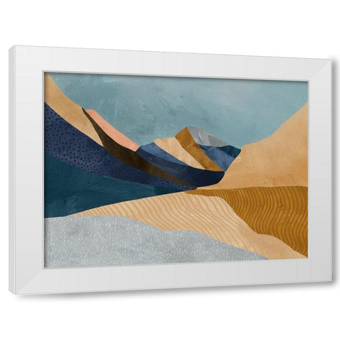 Blue Mountains White Modern Wood Framed Art Print by Urban Road