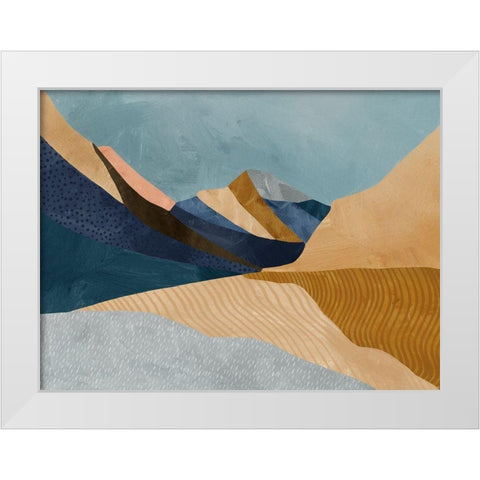 Blue Mountains White Modern Wood Framed Art Print by Urban Road