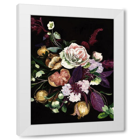 Fruit and Flowers White Modern Wood Framed Art Print by Urban Road
