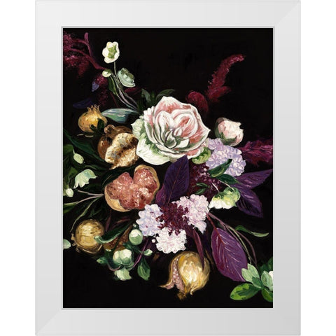 Fruit and Flowers White Modern Wood Framed Art Print by Urban Road