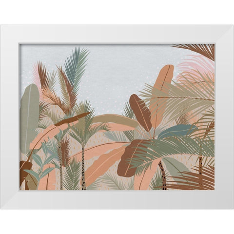 Peach Beach White Modern Wood Framed Art Print by Urban Road