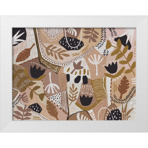 Patchwork Proteas White Modern Wood Framed Art Print by Urban Road