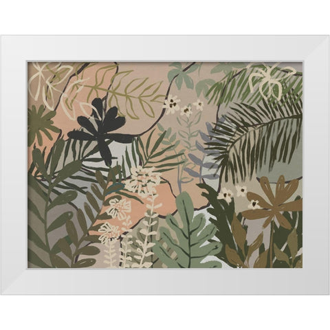 Jungle Florals White Modern Wood Framed Art Print by Urban Road