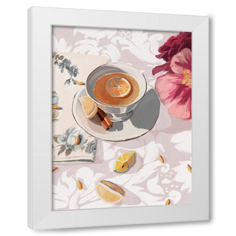 A Cup of Tea White Modern Wood Framed Art Print by Urban Road