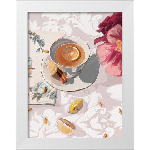 A Cup of Tea White Modern Wood Framed Art Print by Urban Road