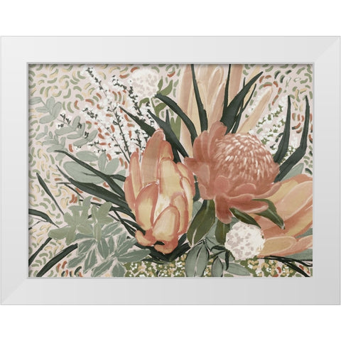 Floral Blush II White Modern Wood Framed Art Print by Urban Road