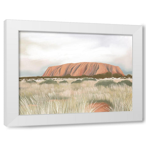 Uluru White Modern Wood Framed Art Print by Urban Road