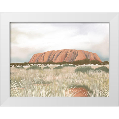 Uluru White Modern Wood Framed Art Print by Urban Road