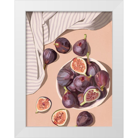 Fresh Figs White Modern Wood Framed Art Print by Urban Road