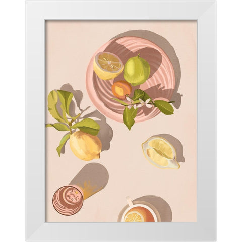 Citron White Modern Wood Framed Art Print by Urban Road