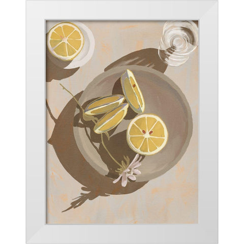 Lemon Yellow White Modern Wood Framed Art Print by Urban Road