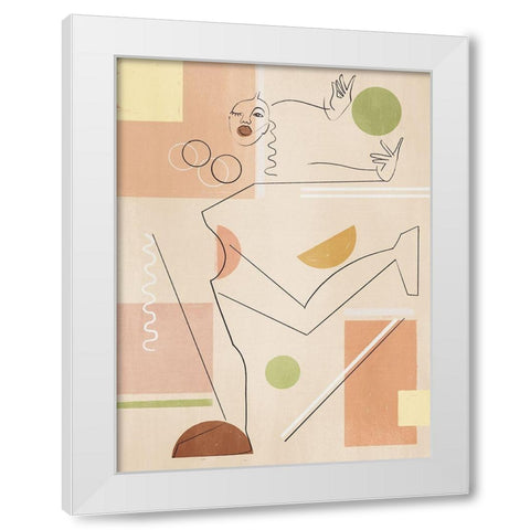 Dancer White Modern Wood Framed Art Print by Urban Road