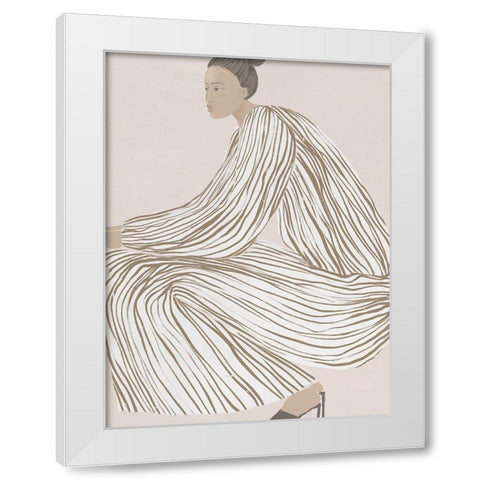 Delilah Dazzling White Modern Wood Framed Art Print by Urban Road