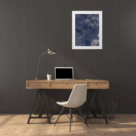 Sandstorm Midnight Blue White Modern Wood Framed Art Print by Urban Road