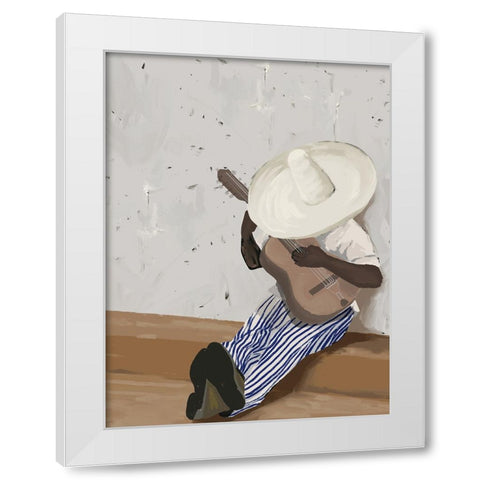 Suenos musicales Portrait White Modern Wood Framed Art Print by Urban Road