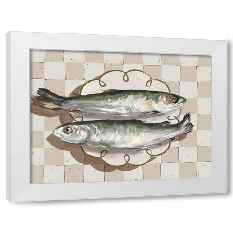 Catch of the Day Neutral White Modern Wood Framed Art Print by Urban Road