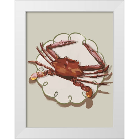 Crustacean Beige White Modern Wood Framed Art Print by Urban Road