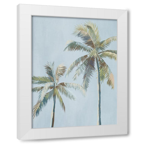Whispering Palms White Modern Wood Framed Art Print by Urban Road
