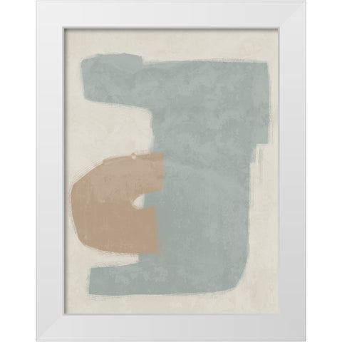 Composed Light Teal White Modern Wood Framed Art Print by Urban Road