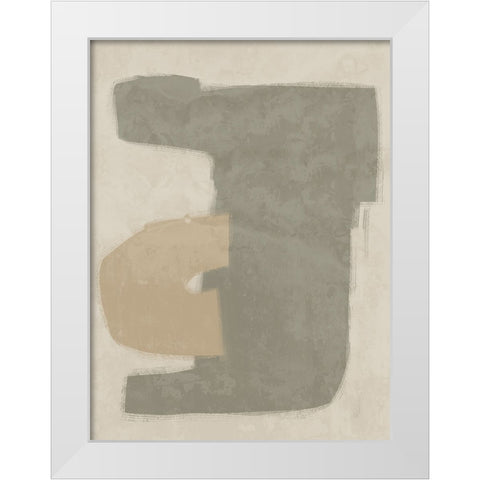 Composed Khaki White Modern Wood Framed Art Print by Urban Road