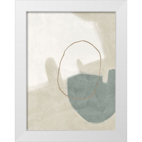 Nonchalant Teal White Modern Wood Framed Art Print by Urban Road