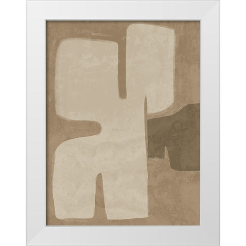 Poised Brown White Modern Wood Framed Art Print by Urban Road