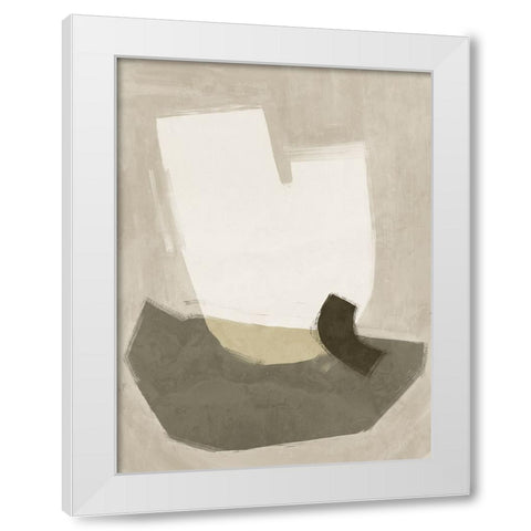 Laid-Back Khaki Green White Modern Wood Framed Art Print by Urban Road